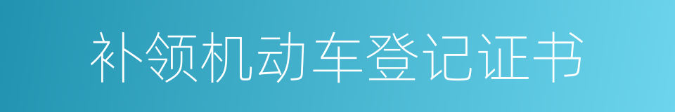 补领机动车登记证书的同义词