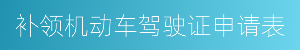 补领机动车驾驶证申请表的同义词