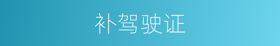 补驾驶证的同义词