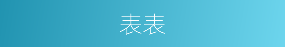 表表的意思