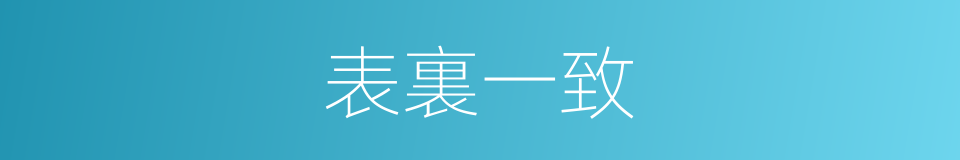 表裏一致的意思