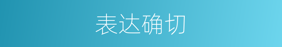 表达确切的同义词