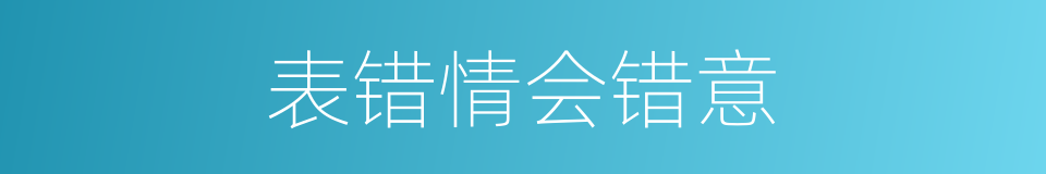 表错情会错意的同义词