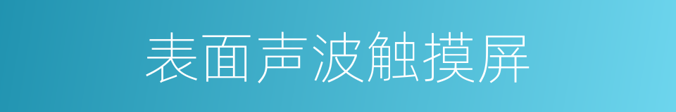 表面声波触摸屏的同义词