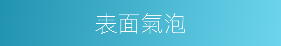 表面氣泡的意思
