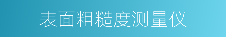 表面粗糙度测量仪的同义词