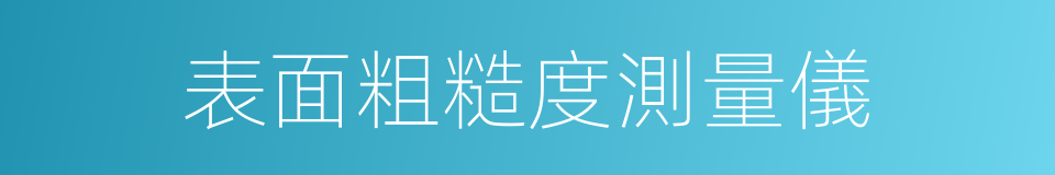 表面粗糙度測量儀的同義詞