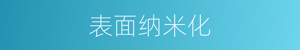 表面纳米化的同义词