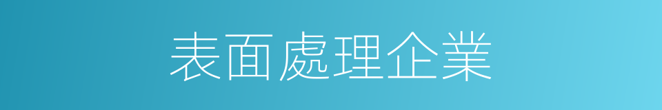 表面處理企業的同義詞