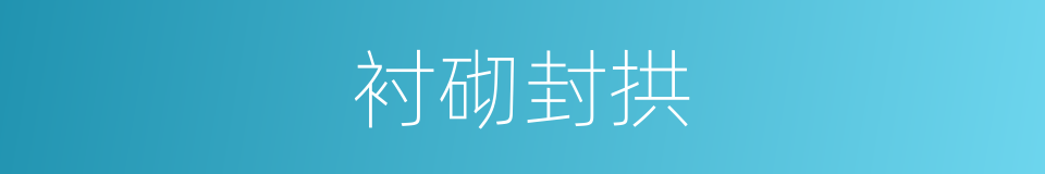 衬砌封拱的同义词