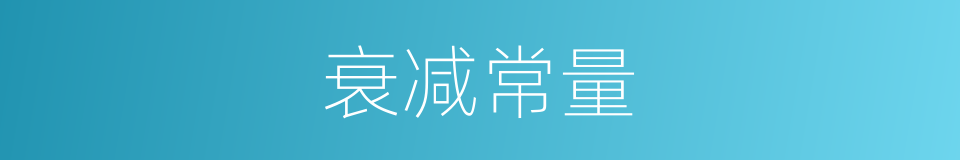 衰减常量的同义词