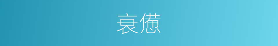 衰憊的意思