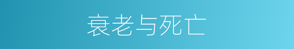 衰老与死亡的同义词