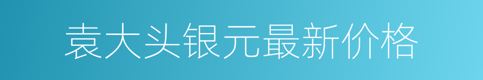 袁大头银元最新价格的同义词