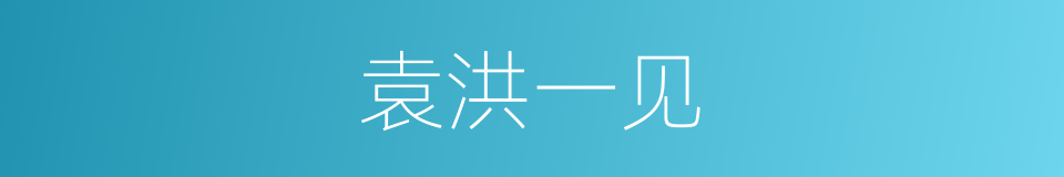 袁洪一见的同义词