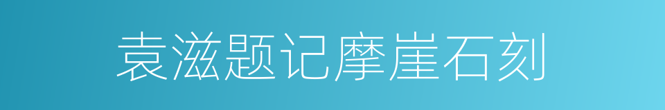 袁滋题记摩崖石刻的同义词