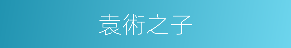 袁術之子的同義詞