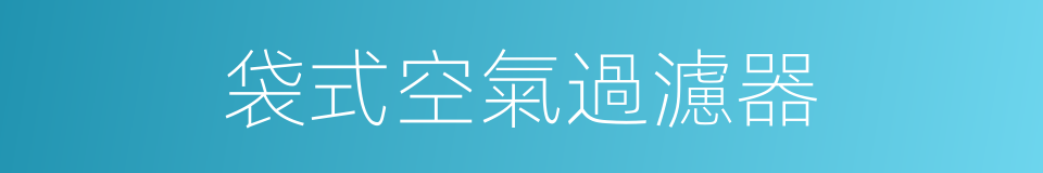 袋式空氣過濾器的同義詞