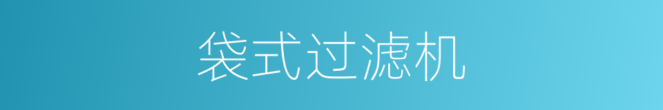 袋式过滤机的同义词