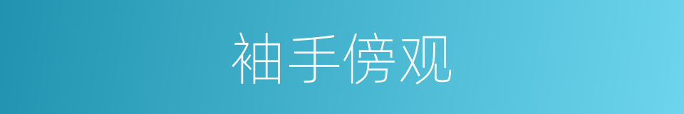 袖手傍观的意思