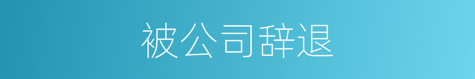 被公司辞退的同义词