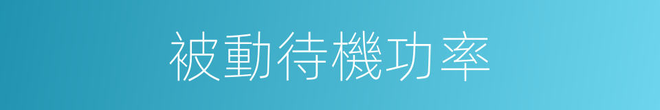 被動待機功率的同義詞