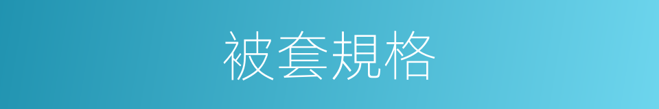 被套規格的同義詞