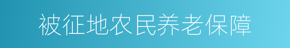 被征地农民养老保障的同义词