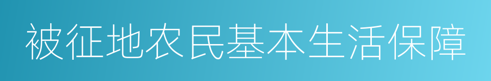 被征地农民基本生活保障的同义词