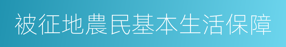 被征地農民基本生活保障的同義詞