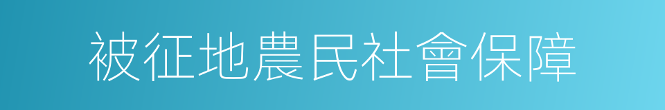 被征地農民社會保障的同義詞