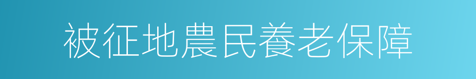 被征地農民養老保障的同義詞