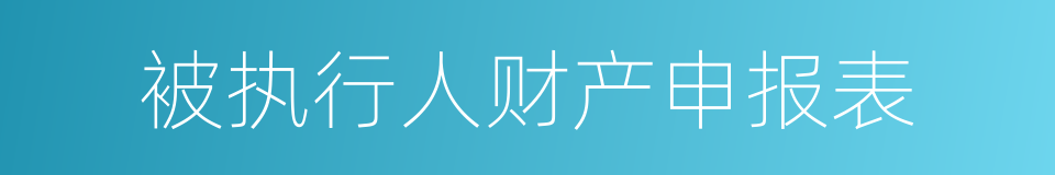 被执行人财产申报表的同义词