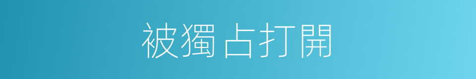 被獨占打開的同義詞