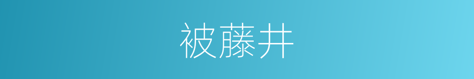 被藤井的同义词