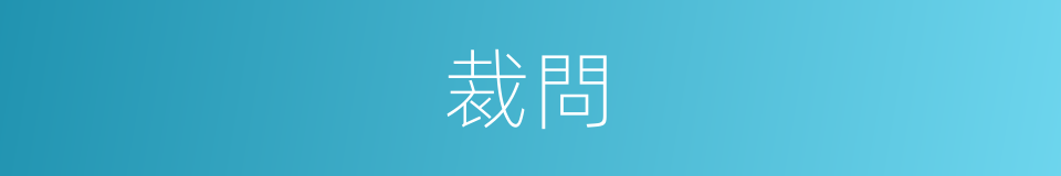 裁問的意思