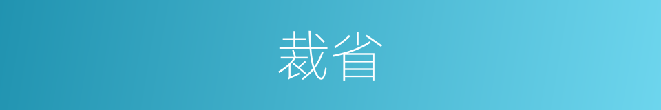 裁省的意思