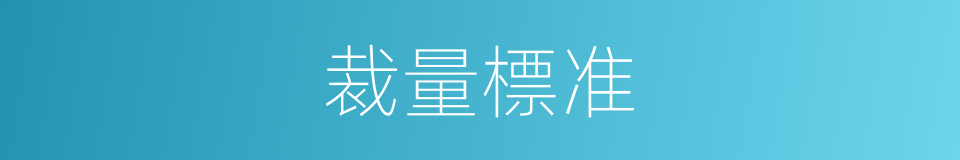 裁量標准的同義詞