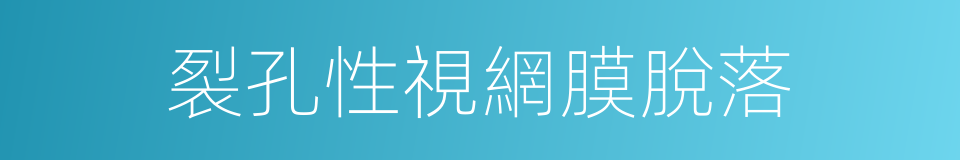 裂孔性視網膜脫落的同義詞