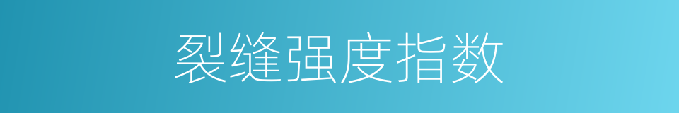 裂缝强度指数的同义词