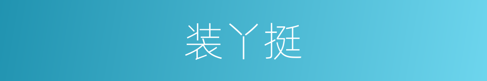 装丫挺的意思