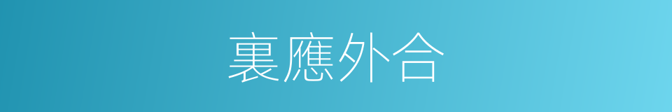 裏應外合的意思
