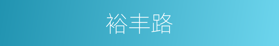 裕丰路的同义词