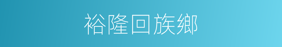 裕隆回族鄉的同義詞