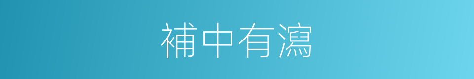 補中有瀉的同義詞