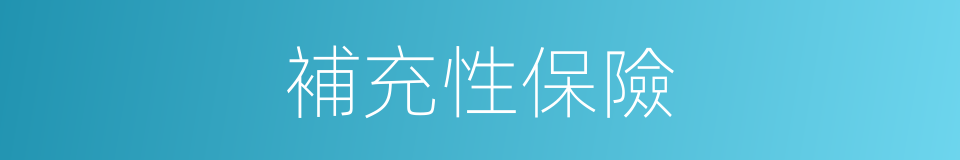 補充性保險的同義詞
