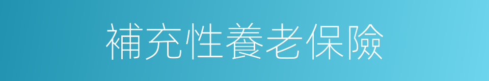 補充性養老保險的同義詞
