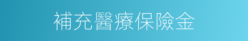 補充醫療保險金的同義詞