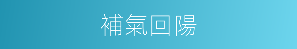 補氣回陽的同義詞