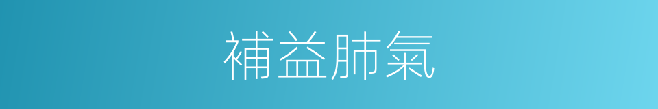 補益肺氣的同義詞